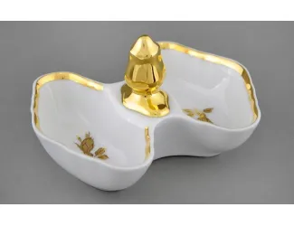 Солонка двойная Leander Мэри-Энн Золотая роза декор 0431