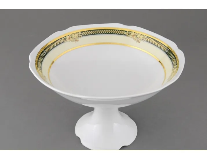 Ваза для фруктов на ножке 23см Leander Сабина, Фрукты на зелёной ленте, декор 0711 03116154-0711