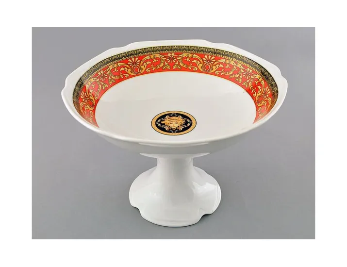 Ваза для фруктов на ножке 23см Leander Сабина Красна лента (Версаче) 03116154-B979