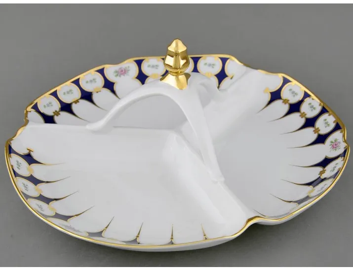 Менажница 29,5см Leander Соната Розовый цветок кобальт декор 0419 03116438-0419