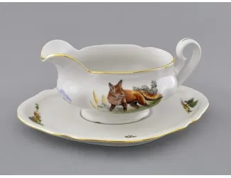 Соусница овальная с подставкой 0,35л Leander Мэри-Энн Охота декор 0363