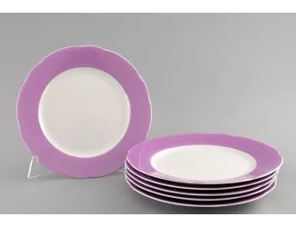 Набор тарелок мелких 6шт 25см Leander Мэри-Энн Лиловые цветы декор 2391