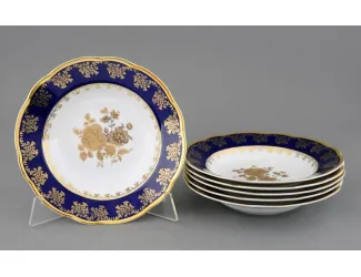 Набор тарелок глубоких 6шт 23см Leander Мэри-Энн Золотая роза декор 0431