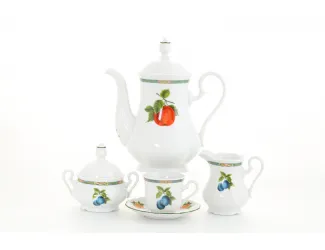 Сервиз кофейный 15 предметов 6 персон 0,15л Leander Мэри-Энн Фруктовый сад декор 080Н 03160714-080H