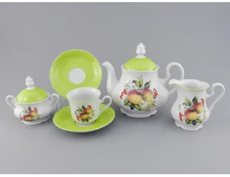 Сервиз чайный 15 предметов 6 персон Leander Мэри-Энн Спелые яблоки декор 2412 03160725-2412