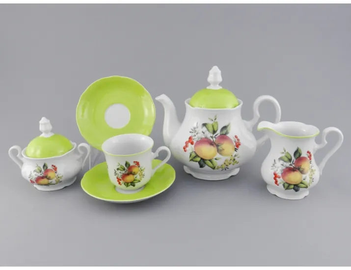 Сервиз чайный 15 предметов 6 персон Leander Мэри-Энн Спелые яблоки декор 2412 03160725-2412