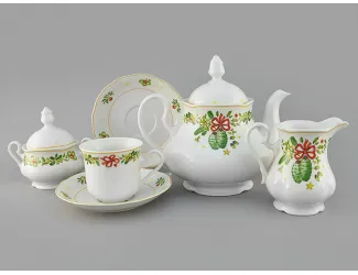 Сервиз чайный 15 предметов 6 персон Leander Мэри-Энн Шишки Новогодняя коллекция декор 2571 03160725-2571