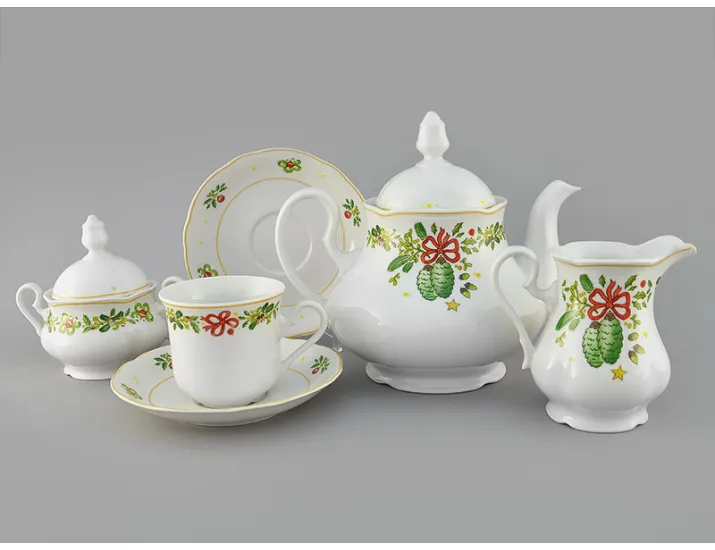 Сервиз чайный 15 предметов 6 персон Leander Мэри-Энн Шишки Новогодняя коллекция декор 2571 03160725-2571