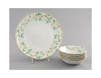 Набор салатников 7 предметов Leander Мэри-Энн Зелёные листья декор 1381 03161416-1381