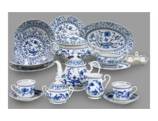 Чайно-столовый сервиз Leander 6 персон 40 предметов Мэри-Энн (Mary-Anne), Луковый рисунок(Гжель)