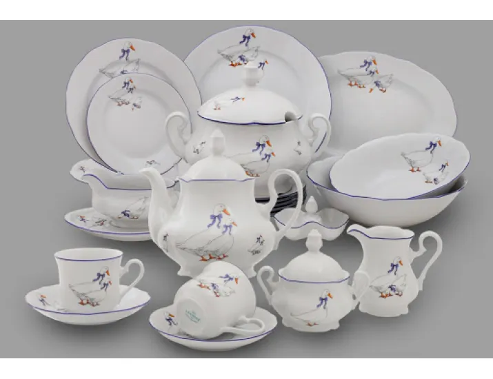 Чайно-столовый сервиз Leander 6 персон 40 предметов Мэри-Энн (Mary-Anne), Гуси 