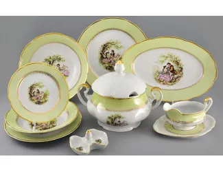 Сервиз столовый 25 предметов 6 персон Leander Мэри-Энн Свидание салатовый 231C 03162011-231C