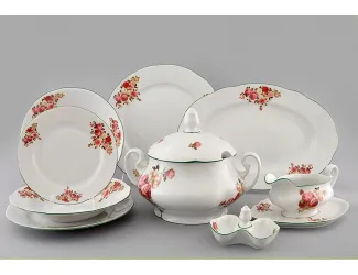 Сервиз столовый 25 предметов 6 персон Leander Мэри-Энн Красные розы 2405 03162011-2405
