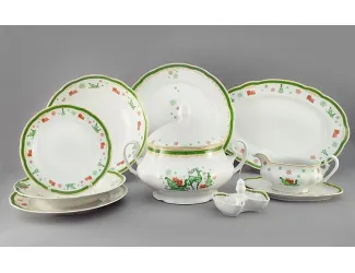 Сервиз столовый 25 предметов 6 персон Leander Мэри-Энн Новогодняя коллекция Рождество Олени 2573