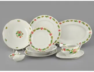 Сервиз столовый на 6 персон 24 предмета Leander Мэри-Энн Новогодняя коллекция Шишки 2571