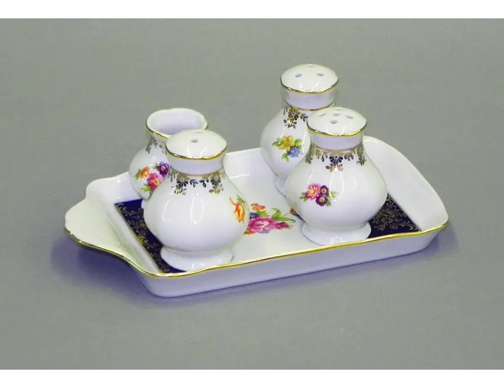 Набор для приправ 5 предметов Leander Мэри-Энн Мелкие цветы (Кобальт) декор 0086 03162513-0086