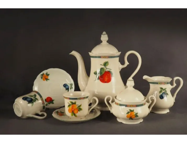 Сервиз кофейный 15 предметов 6 персон Leander Мэри-Энн Фруктовый сад деко 080Н 03560714-080H