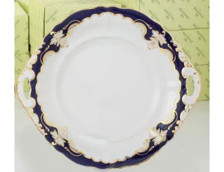 Тарелка для торта 27см Leander Сабина Кобальтовый орнамент