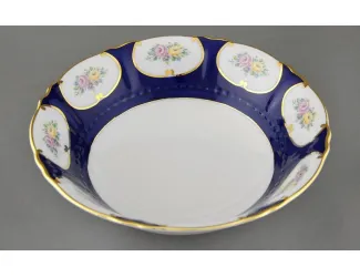 Салатник круглый 26см Leander Соната Розовый цветок кобальт декор 0419