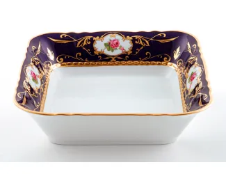 Салатник квадратный 17см Leander Соната Мелкие цветы (Кобальт) декор 0440