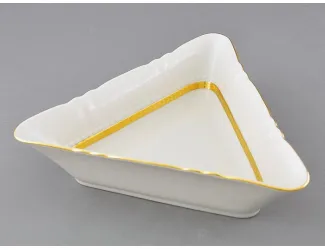 Салатник треугольный 21см Leander Соната Золотая лента декор 1239