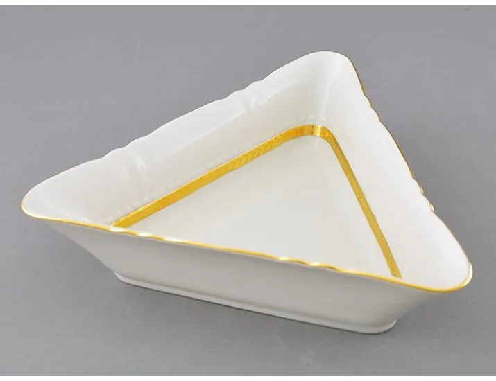 Салатник треугольный 21см Leander Соната Золотая лента декор 1239