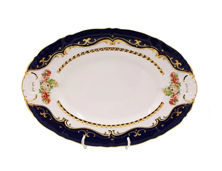 Блюдо овальное 32см Leander Соната Мелкие цветы (Кобальт) декор 0440 07111512-0440