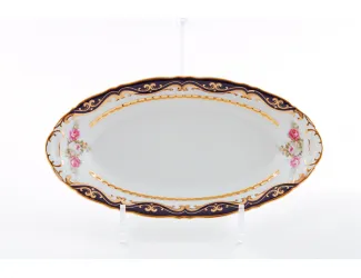 Блюдо овальное 36см Leander Соната Мелкие цветы (Кобальт) декор 0440 07111513-0440
