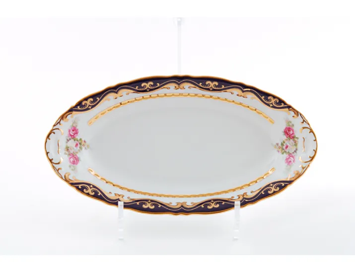 Блюдо овальное 36см Leander Соната Мелкие цветы (Кобальт) декор 0440 07111513-0440