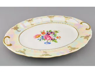 Блюдо овальное 36см Leander Соната Цветы перламутр декор 0656 07111513-0656