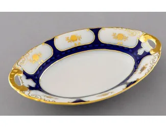 Блюдо овальное 17см Leander Соната Золотой цветок кобальт декор 0443 07116123-0443