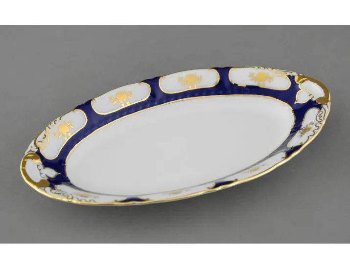 Блюдо овальное 23см Leander Соната Золотой цветок кобальт декор 0443 07116125-0443