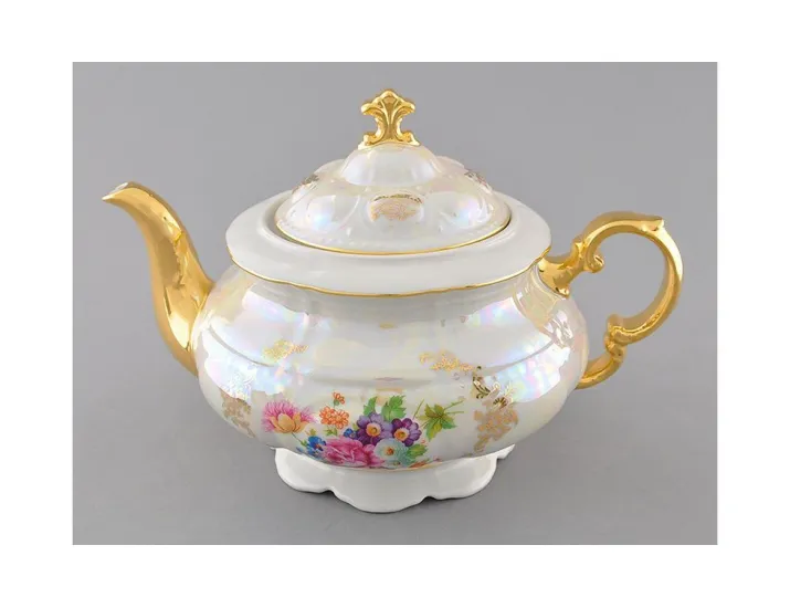 Чайник 1,50л Leander Соната Цветы перламутр декор 0656