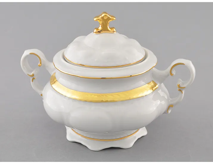 Сахарница 2 ручки 0,35л Leander Соната Золотая лента декор 1239