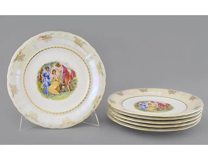 Набор тарелок мелких 25см Leander Соната Мадонна перламутр, декор 0676