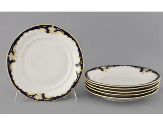 Набор тарелок мелких 6шт 25см Leander Соната Кобальтовый орнамент