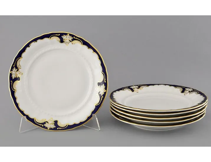 Набор тарелок мелких 6шт 25см Leander Соната Кобальтовый орнамент