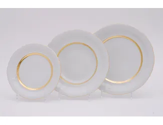 Набор тарелок 18 предметов Leander Соната Золотая лента декор 1239