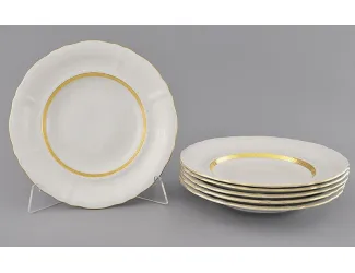 Набор тарелок глубоких 6шт 23см Leander Соната Золотая лента декор 1239