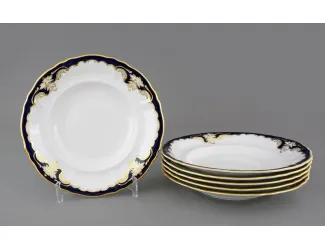 Набор тарелок глубоких 6шт 23см Leander Соната Кобальтовый орнамент