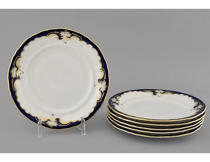 Набор тарелок десертных 6шт 17см Leander Соната Кобальтовый орнамент декор 1357 07160317-1357