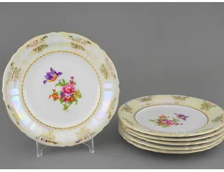 Набор тарелок десертных 6шт 19см Leander Соната Цветы перламутр декор 0656