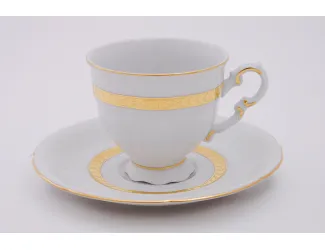 Набор кофейных пар на 6 персон 12 предметов 0,15л Leander Соната Золотая лента декор 1239 07160414-1239