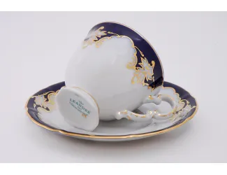 Набор кофейных пар на 6 персон 12 предметов 0,15л Leander Соната Кобальтовый орнамент декор 1357 07160414-1357