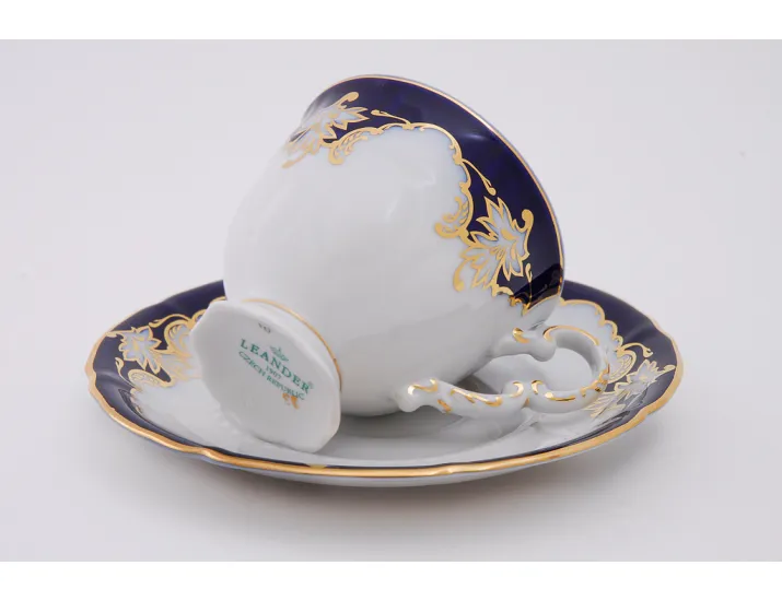 Набор кофейных пар 0,15л 6шт. Leander Соната Кобальтовый орнамент декор 1357 07160414-1357