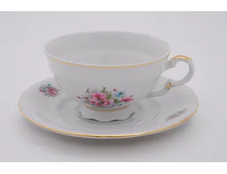 Набор чашек низ. с блюдцем 6шт 0,20л Leander Соната Розовые цветы
