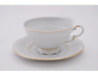 Набор чайных пар на 6 персон 12 предметов 0,20л Leander Соната Отводка золото декор 1139