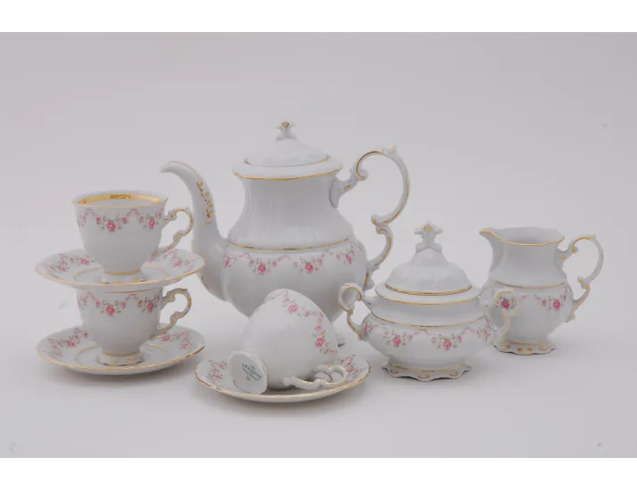 Сервиз кофейный 15 предметов 6 персон 0,15л Leander Соната Мелкие цветы декор 0158