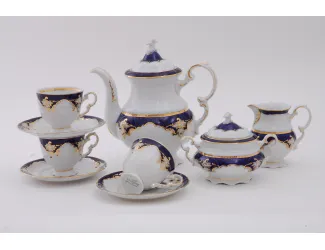 Сервиз кофейный 15 предметов 6 персон 0,15л Leander Соната Кобальтовый орнамент декор 1357 07160714-1357