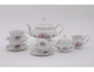 Сервиз чайный 15 предметов 6 персон Leander Соната Розовые цветы